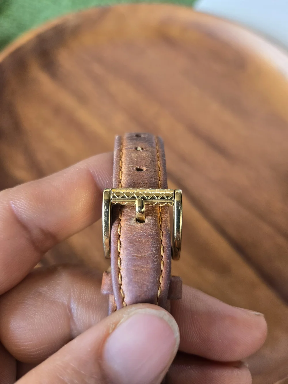 Andrew Marc Gold and Brown Round Leather-Strap Watch